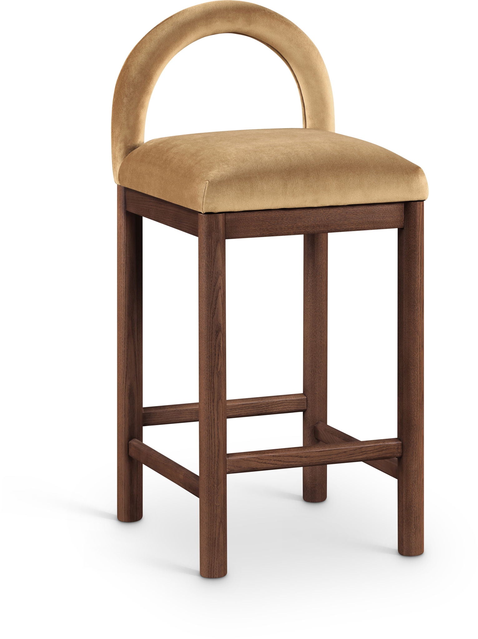 Conrad - Velvet Counter Stool With Brown Legs - Urban Living Furniture (Los Angeles, CA)