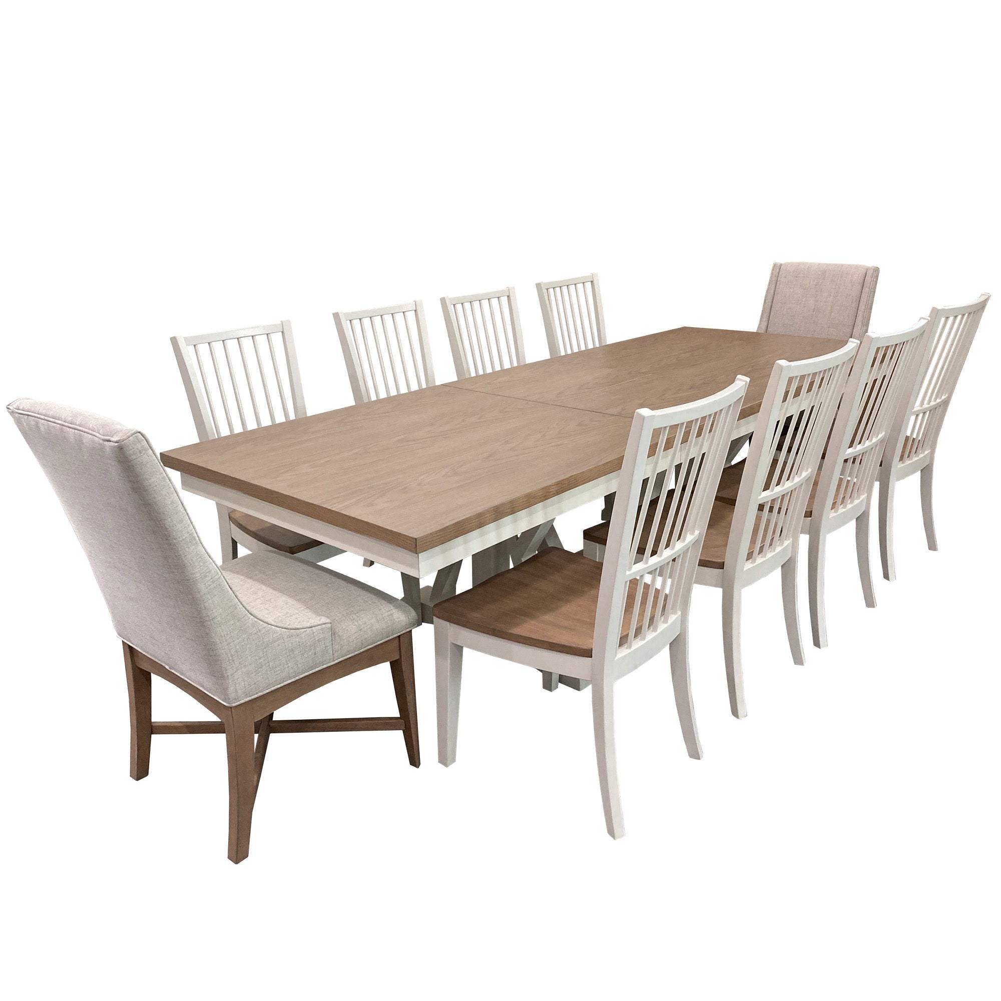Americana Modern Dining - Trestle Dining Table With Extensions - Cotton - Urban Living Furniture (Los Angeles, CA)