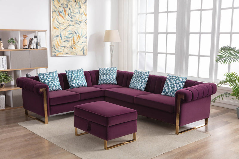 Maddie - Velvet Sectional Sofa - Urban Living Furniture (Los Angeles, CA)