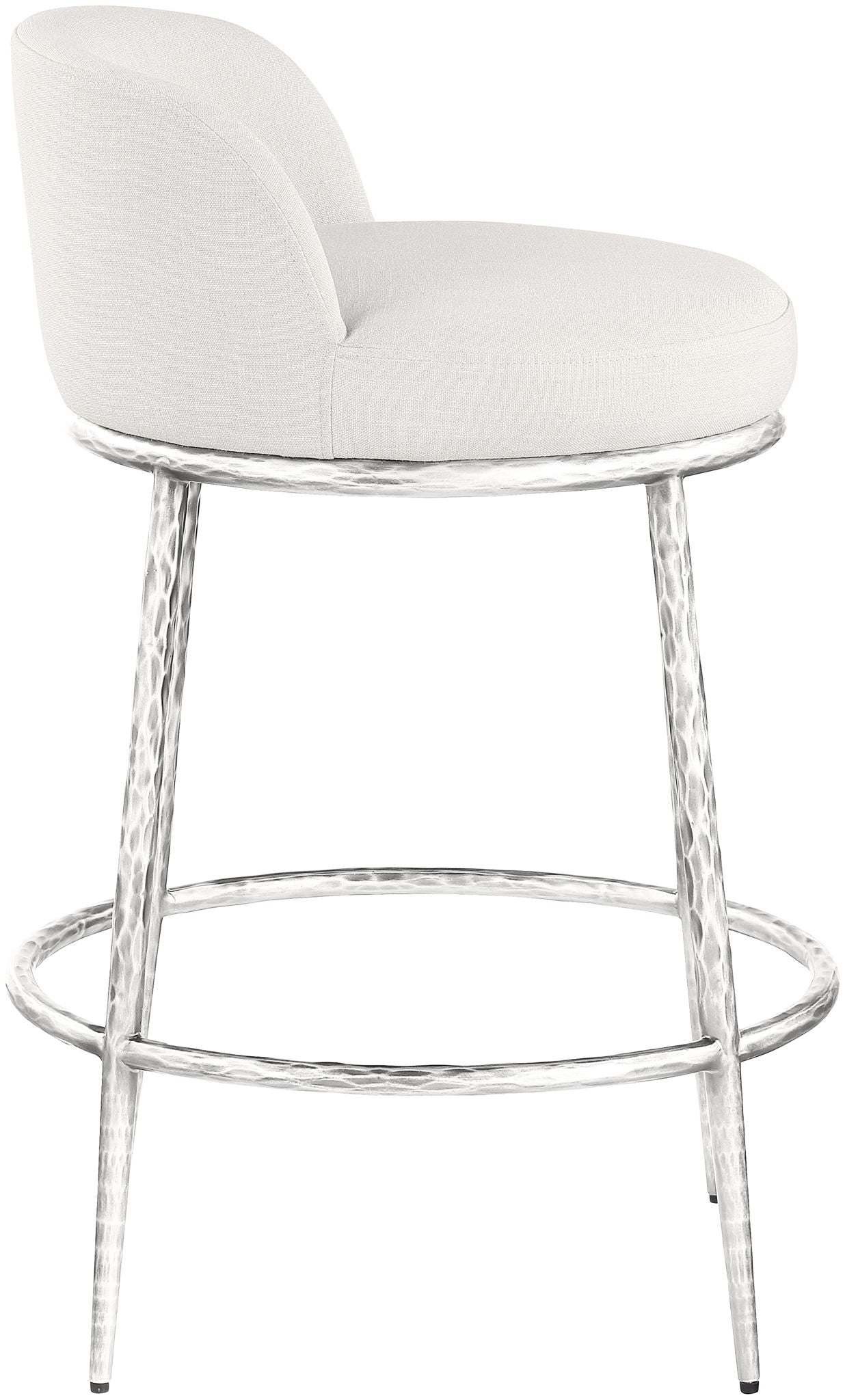 Ferro - Upholstered Counter Stool With Brushed Silver Base