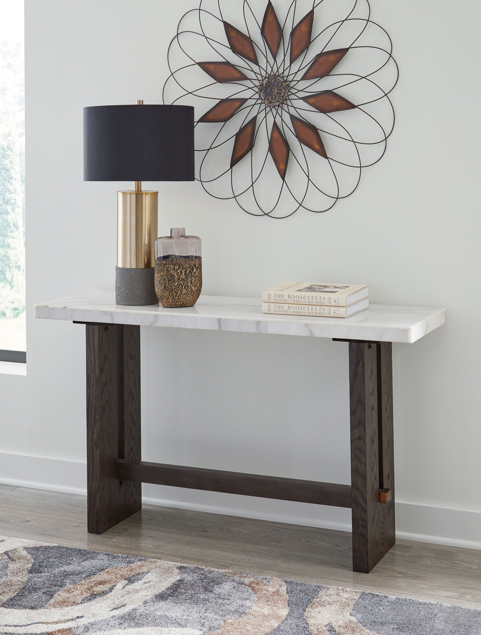 Burkhaus - White / Dark Brown - Sofa Table - Urban Living Furniture (Los Angeles, CA)