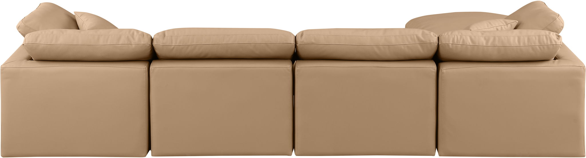 Indulge - Faux Leather 5 Piece Modular Sectional With Chaise - Tan - Urban Living Furniture (Los Angeles, CA)