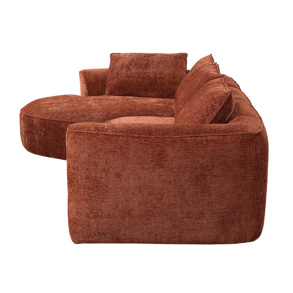 Aceso - Sectional Sofa With 4 Pillows - Rust Brown Chenille - Urban Living Furniture (Los Angeles, CA)
