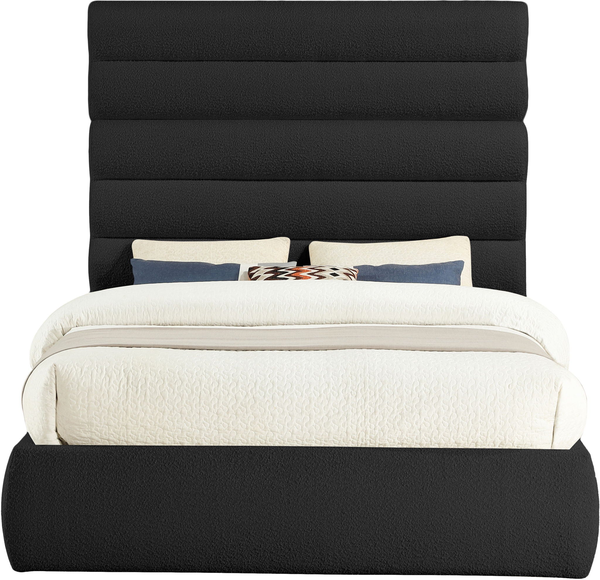 Adam - Boucle Fabric Bed With 70.5" Headboard