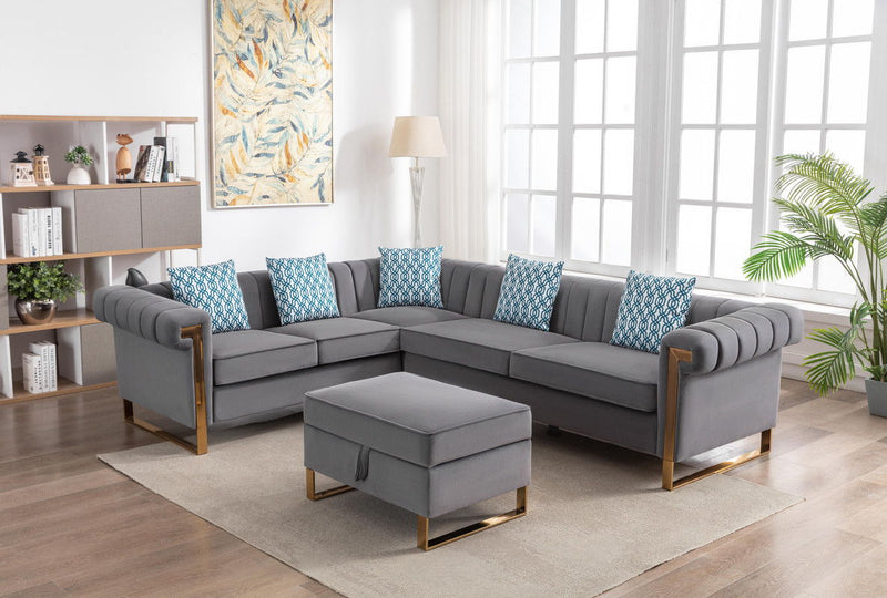 Maddie - Velvet Sectional Sofa - Urban Living Furniture (Los Angeles, CA)