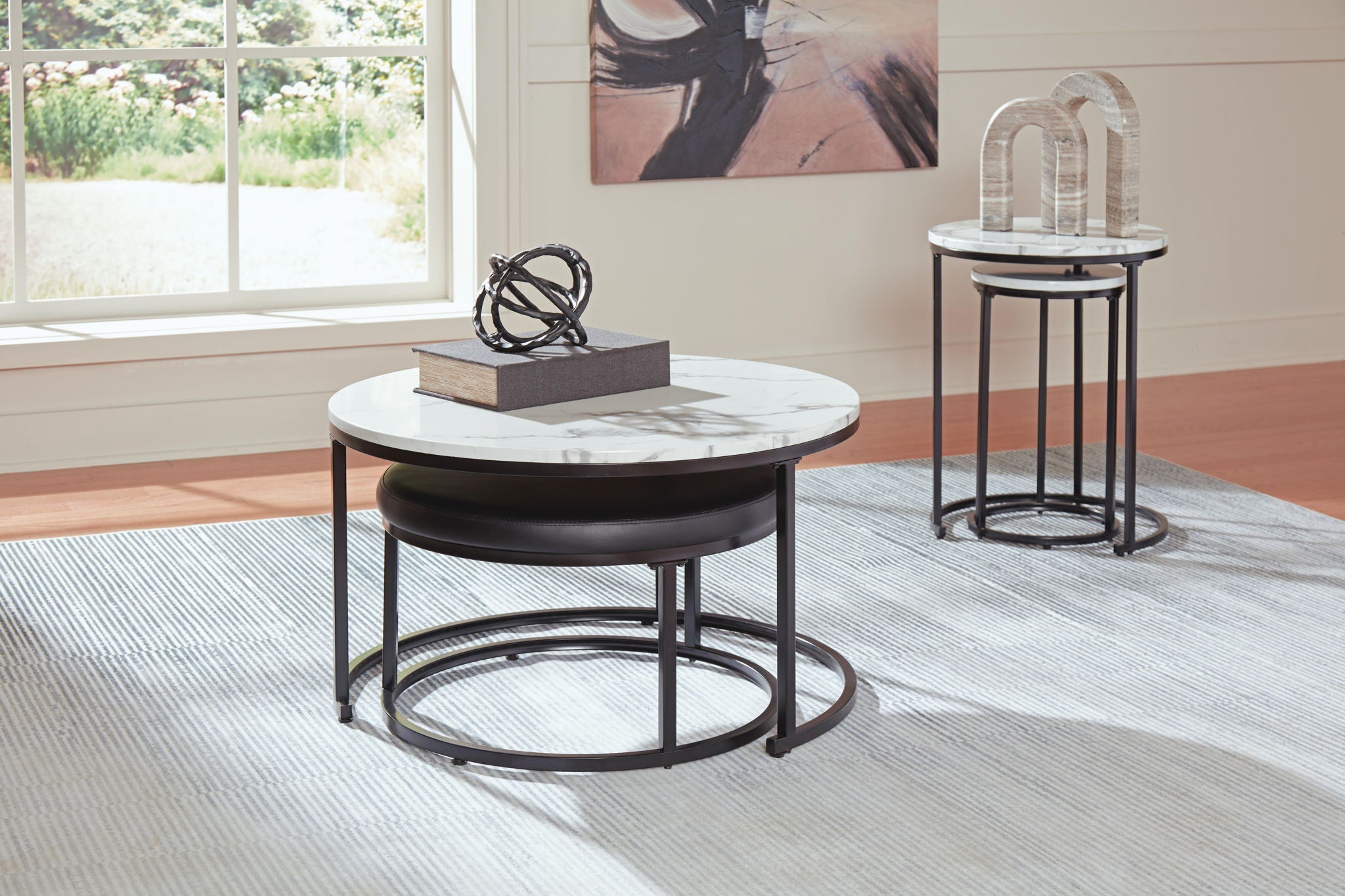 Jusmour - Occasional Nesting Table (Set of 4) - Black / White - Urban Living Furniture (Los Angeles, CA)