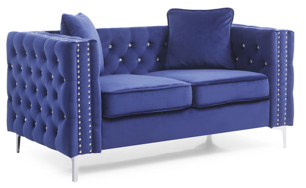 Chic Contemporary Loveseat - Blue