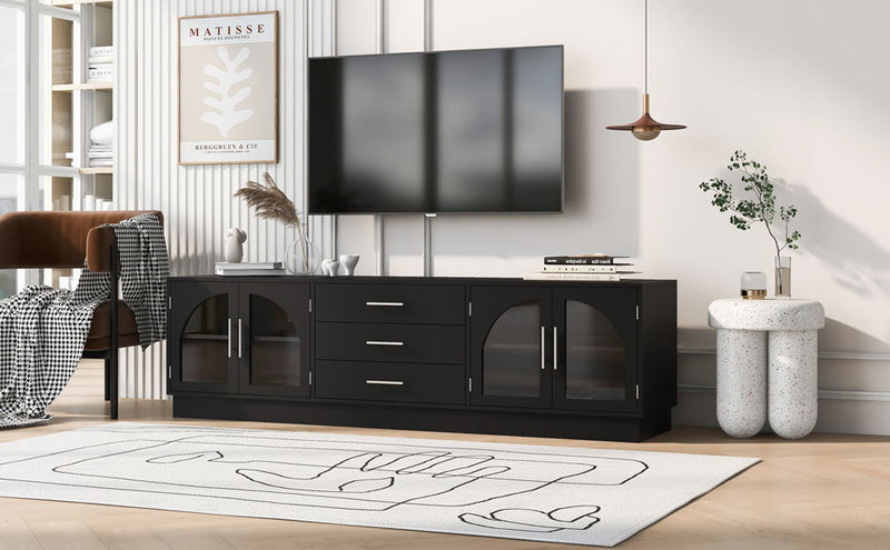 Modern Minimalist TV Stand For TVs Up To 75" With Adjustable Shelves