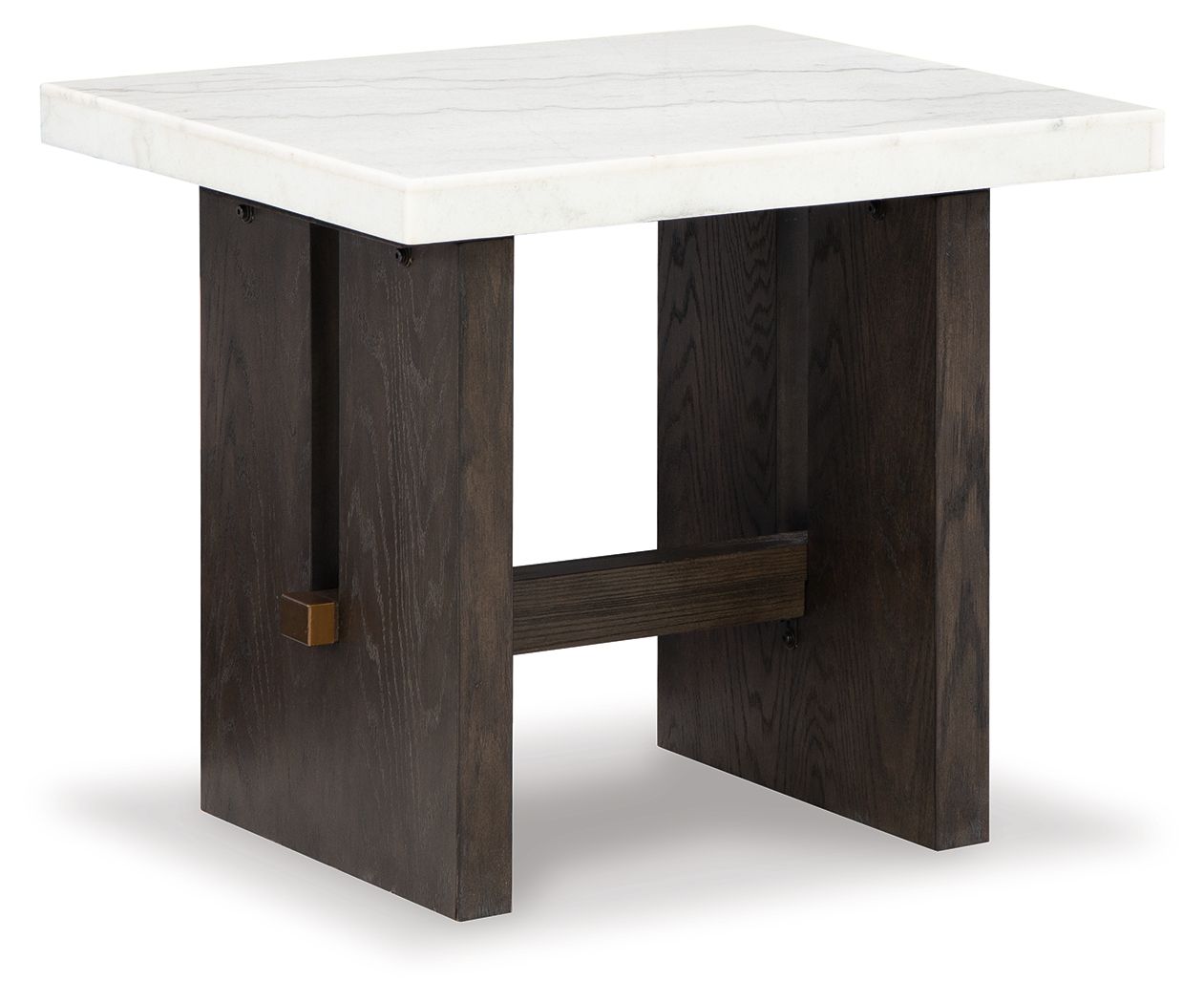 Burkhaus - White / Dark Brown - Rectangular End Table - Urban Living Furniture (Los Angeles, CA)