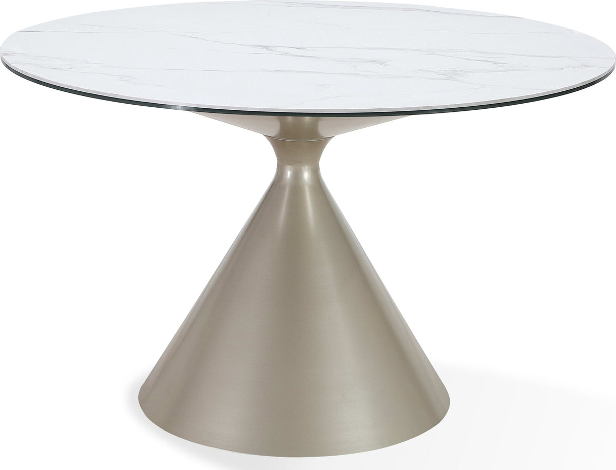 Winston - Stone Top Metal Base Round Dining Table