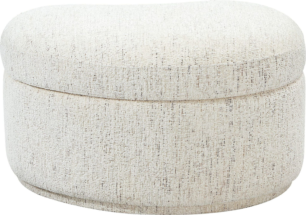Afra - Fully Upholstered Storage Ottoman - Chinchilla