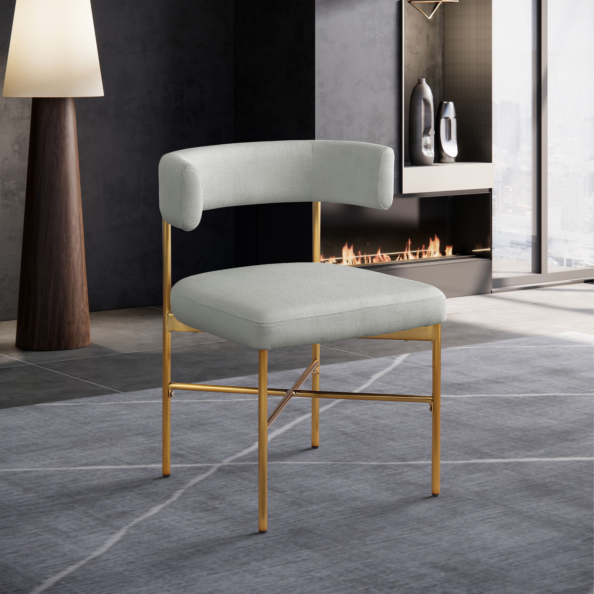 Rivage - Durable Dining Chair With Gold Frame (Set of 2) - Urban Living Furniture (Los Angeles, CA)
