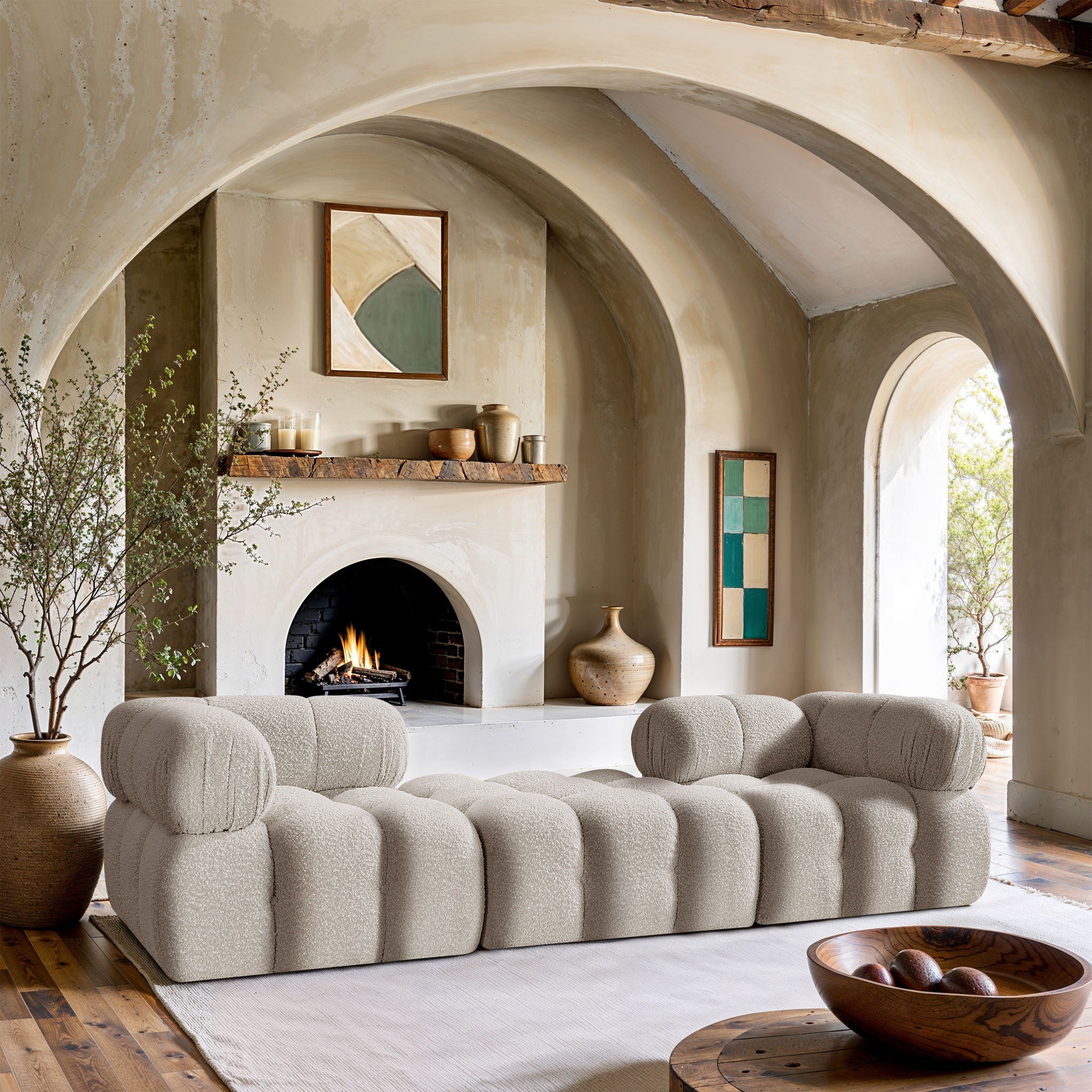 Ames - 3 Piece Boucle Modular Sofa With 1 Backless Seat - Urban Living Furniture (Los Angeles, CA)