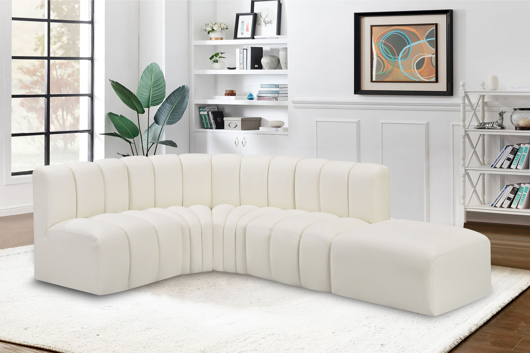 Arc - Faux Leather 5 Piece Corner Modular Sofa