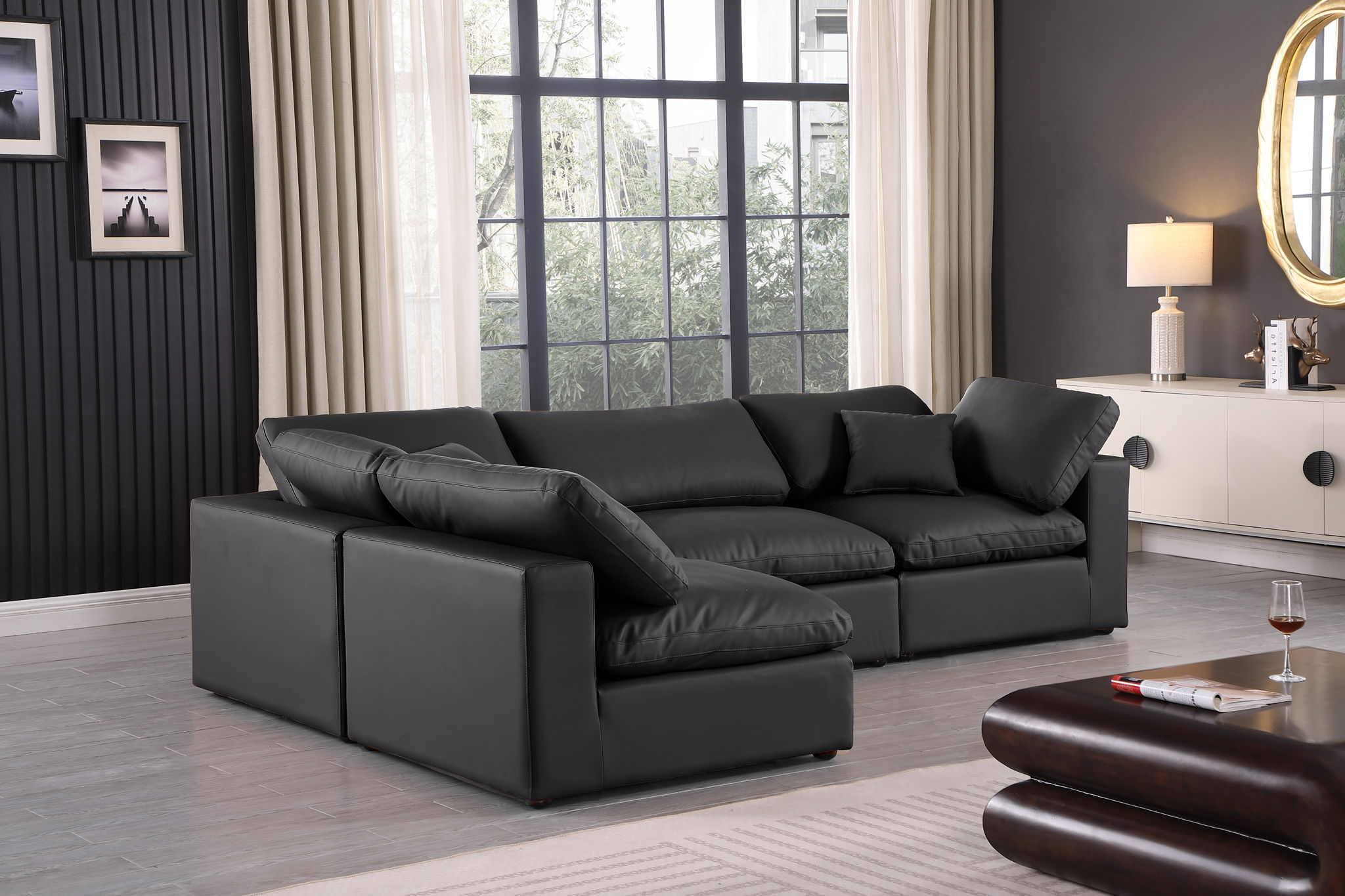 Comfy - 4 Piece Faux Leather Modular Armless Sectional - Urban Living Furniture (Los Angeles, CA)