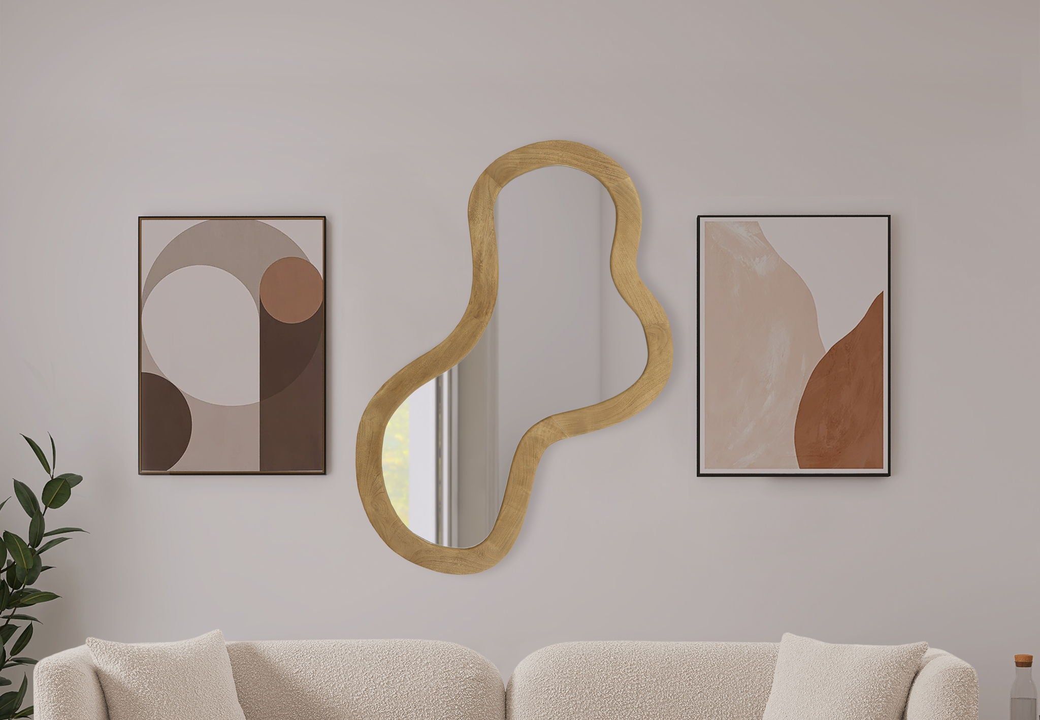 Oblique - Mirror - Wood
