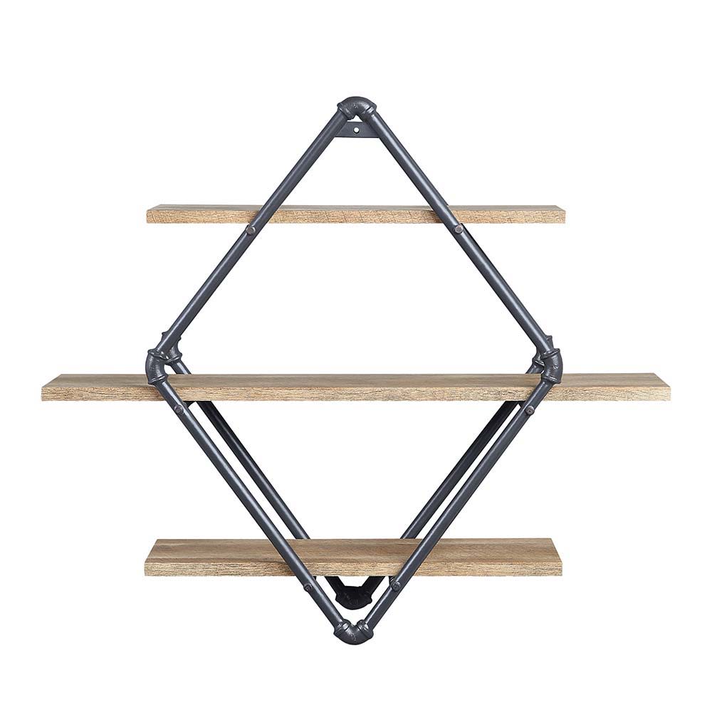 Brantley - 31" Wall Rack With 3 Shelves - Oak & Sandy Black - Urban Living Furniture (Los Angeles, CA)