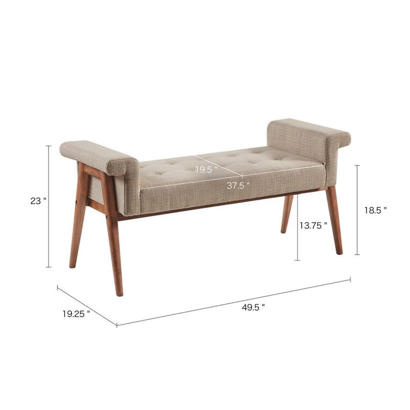 Accent Bench With Button Tufted Seat - Tan