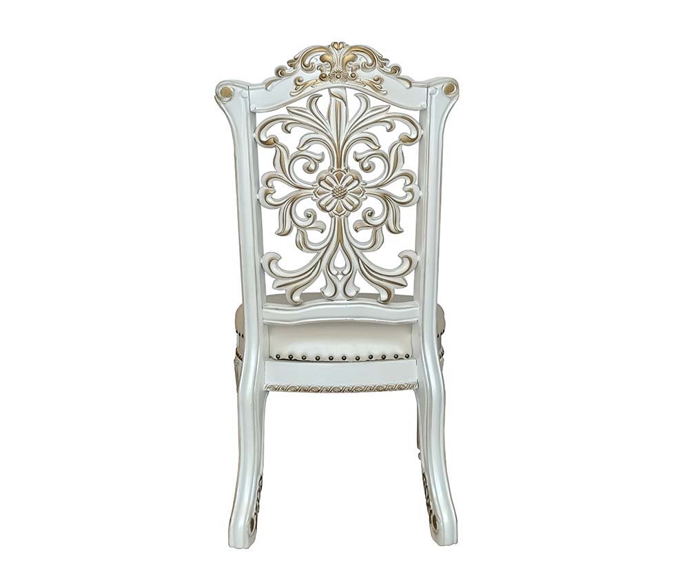 Vendom - Side Chair (Set of 2) - PU & Antique Pearl Finish - 48" - Urban Living Furniture (Los Angeles, CA)