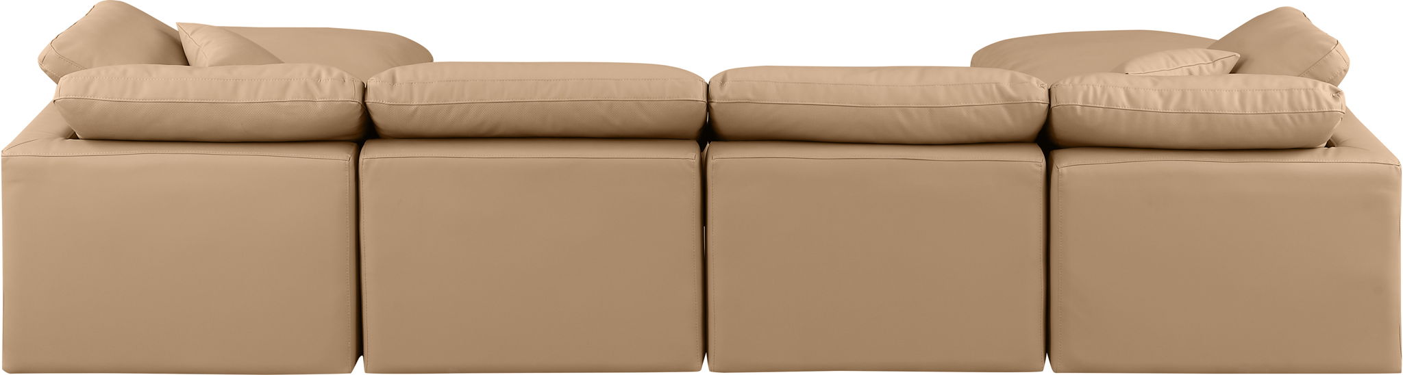 Indulge - Faux Leather 6 Piece Modular Double Chaise Sectional - Tan - Urban Living Furniture (Los Angeles, CA)