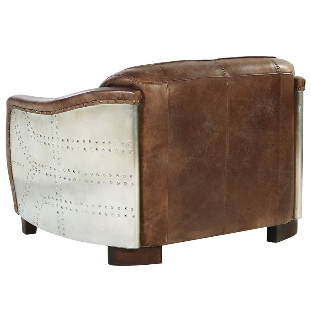 Brancaster - Loveseat - Retro Brown Top Grain Leather & Aluminum - Urban Living Furniture (Los Angeles, CA)