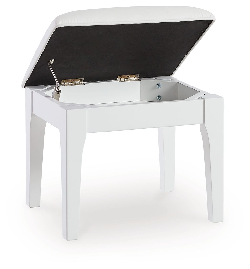 Chalanna - White - Vanity Stool - Urban Living Furniture (Los Angeles, CA)