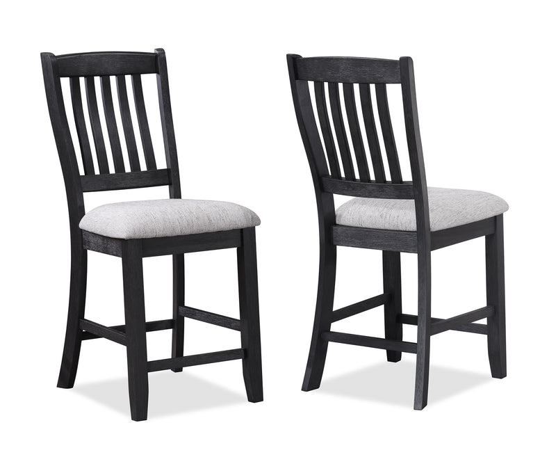 Buford - Counter Height Chair (Set of 2) - Charcoal / Light Gray