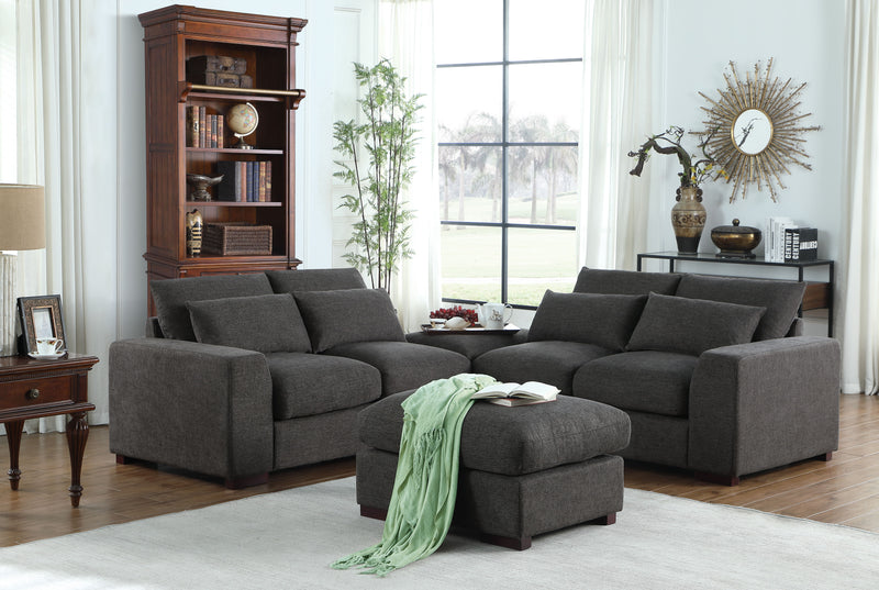 Tatman - Linen Blend Sectional With 2 Ottomans - Dark Gray - Urban Living Furniture (Los Angeles, CA)