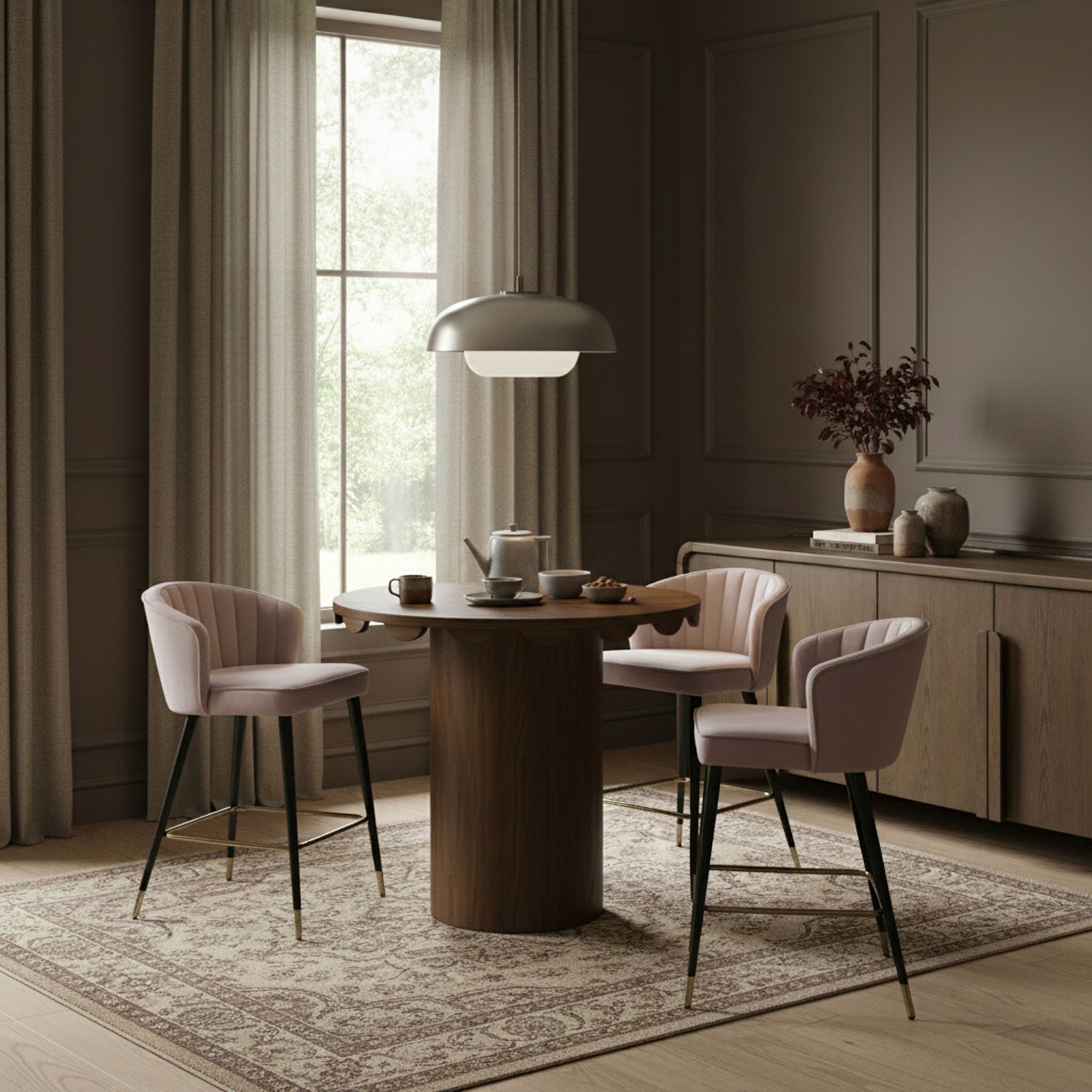 Dahlia - Solid Wood And Natural Cane Table