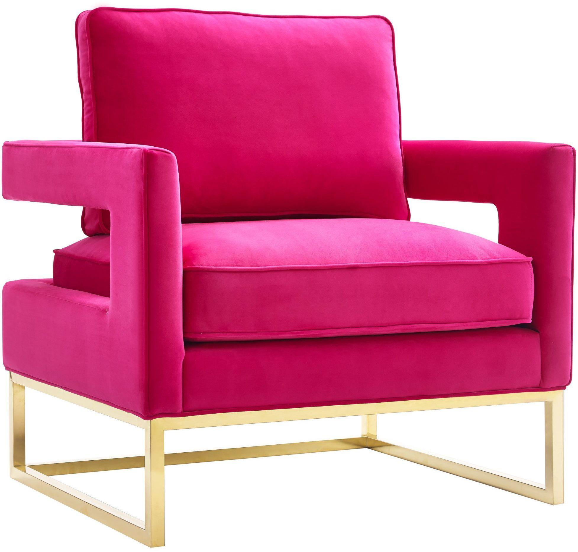Avery - Velvet Chair With Polished Gold Base - Urban Living Furniture (Los Angeles, CA)