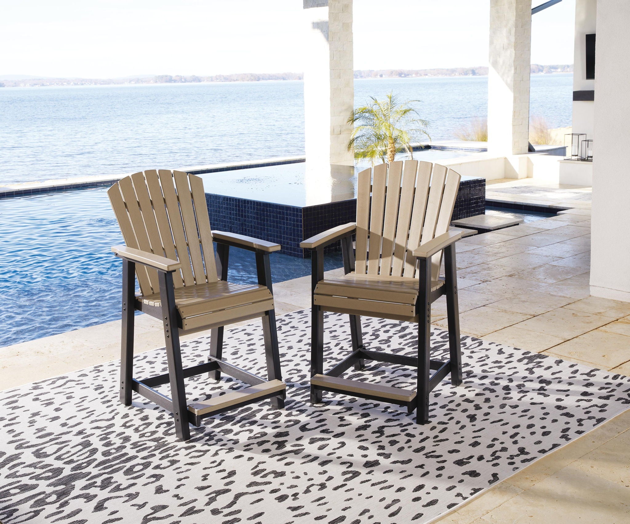 Fairen Trail - Barstool (Set of 2) - Black / Driftwood - Urban Living Furniture (Los Angeles, CA)