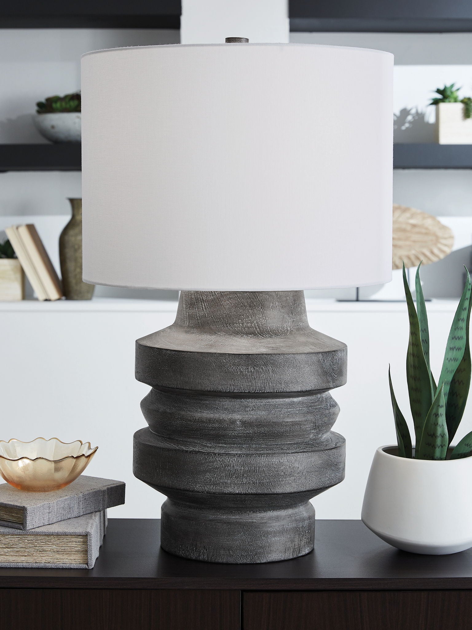 Wahida - Distressed Black - Poly Table Lamp - Urban Living Furniture (Los Angeles, CA)