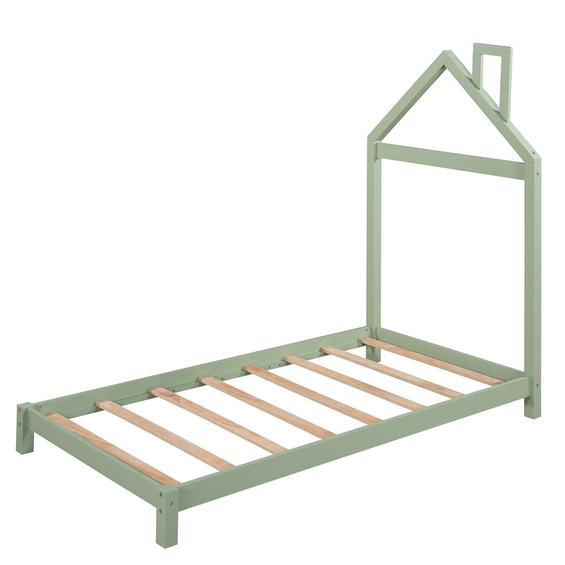 Platform Bed With House Shaped Headboard