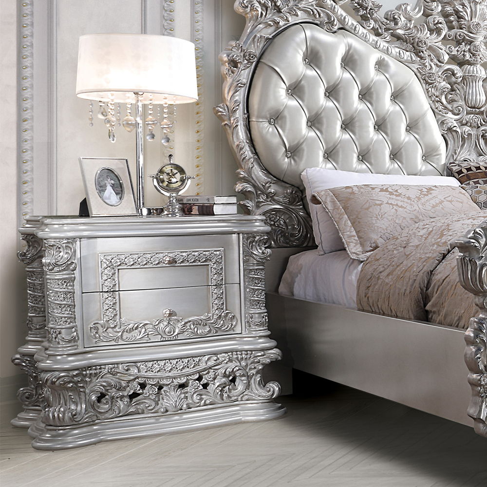 Valkyrie - Nightstand - PU, Light Gold & Gray Finish - Urban Living Furniture (Los Angeles, CA)