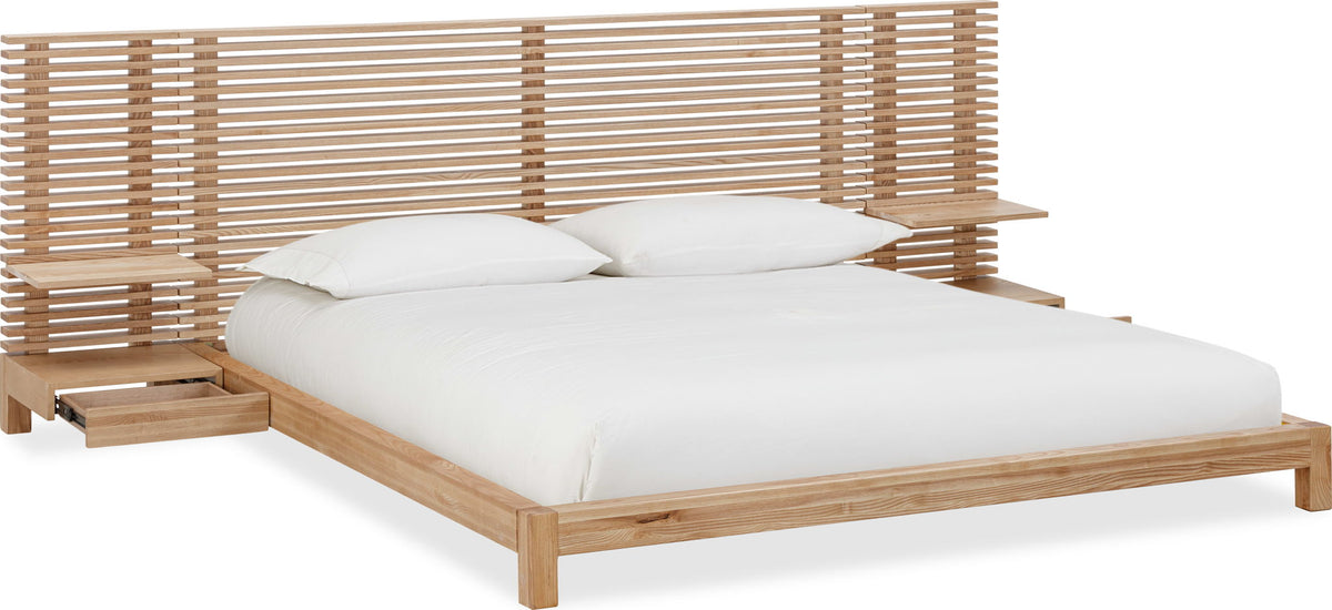 Tanner - Solid Ash Wall Bed With Integrated Nightstands