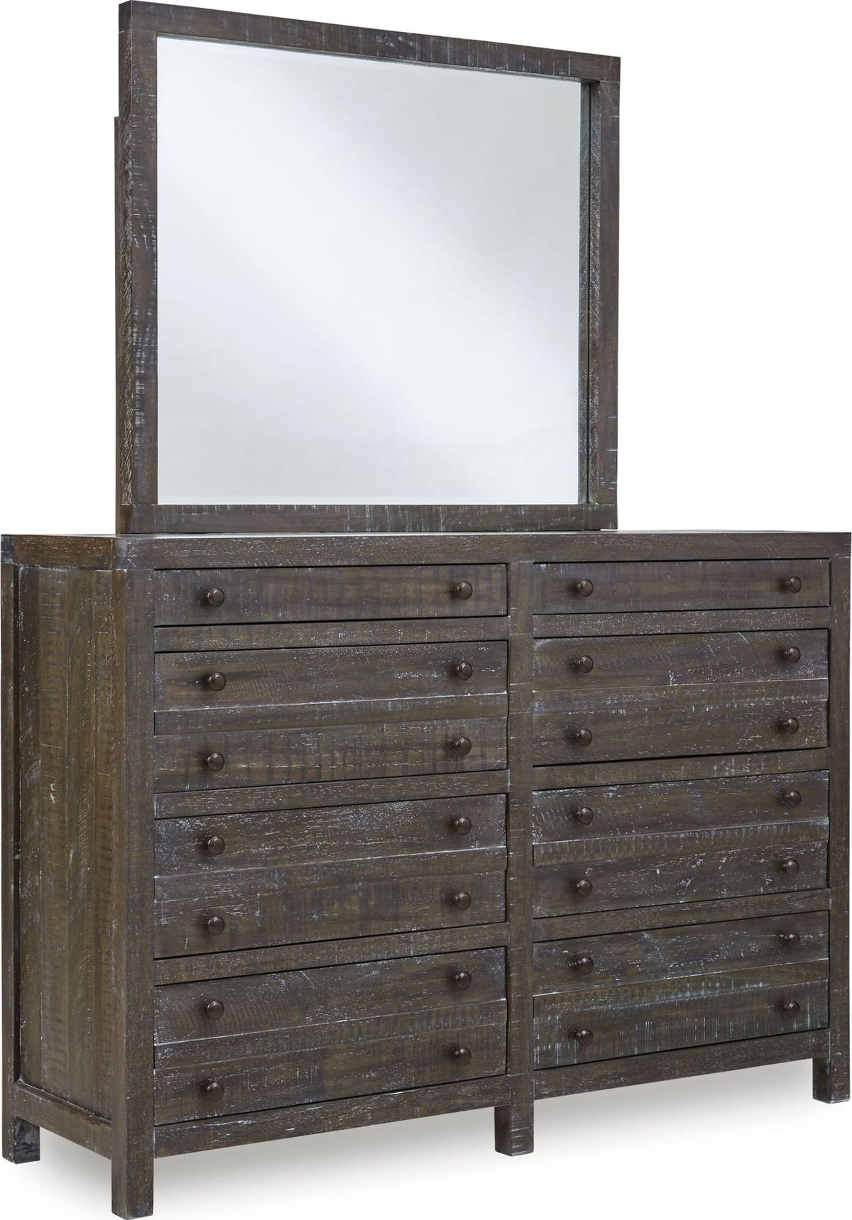 Townsend - Solid Wood Eight Drawer Dresser - Gunmetal (2024)