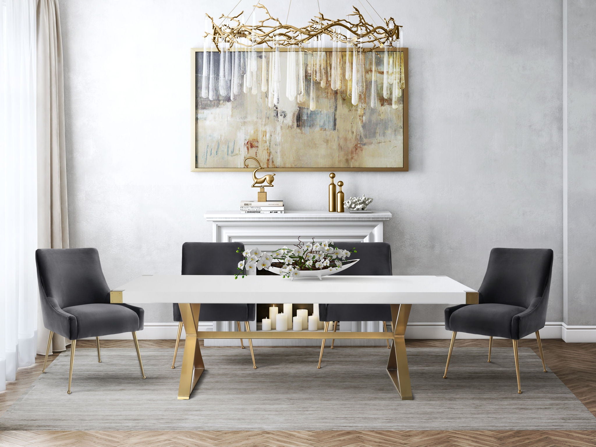 Adeline - Lacquer Dining Table - White - Urban Living Furniture (Los Angeles, CA)
