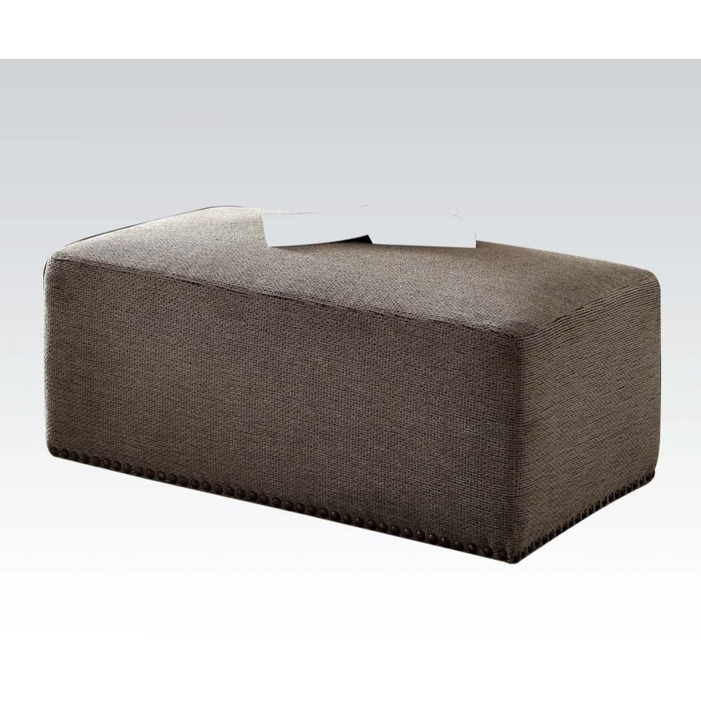 Ushury - Ottoman - Gray Chenille 2-Tone) - Urban Living Furniture (Los Angeles, CA)