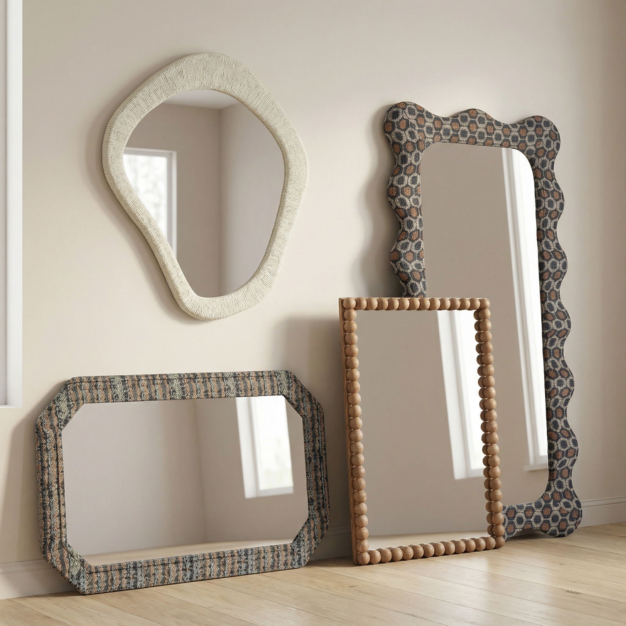 Charlene - 39" x 75" Squiggle Wall Mirror - Biologic Print