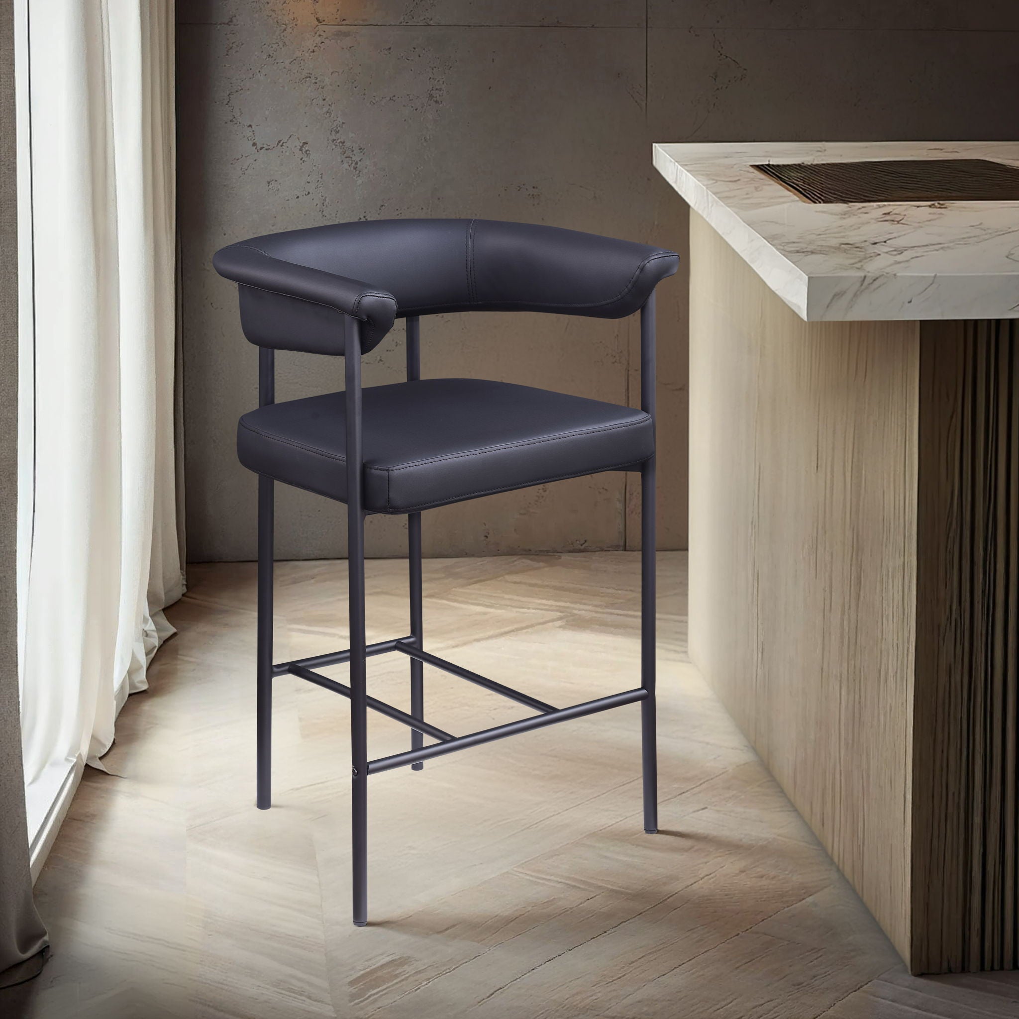 Malin - Faux Leather Counter Stool (Set of 2) - Urban Living Furniture (Los Angeles, CA)
