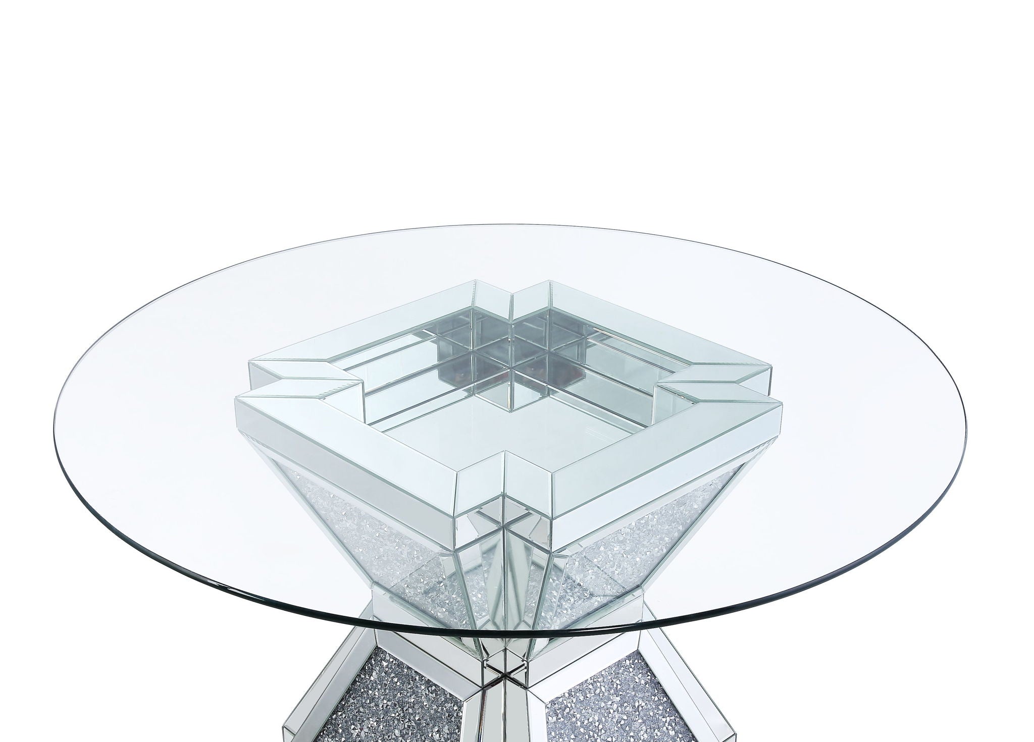 Noralie - Dining Table - Clear Glass, Mirrored & Faux Diamonds - 31" - Urban Living Furniture (Los Angeles, CA)