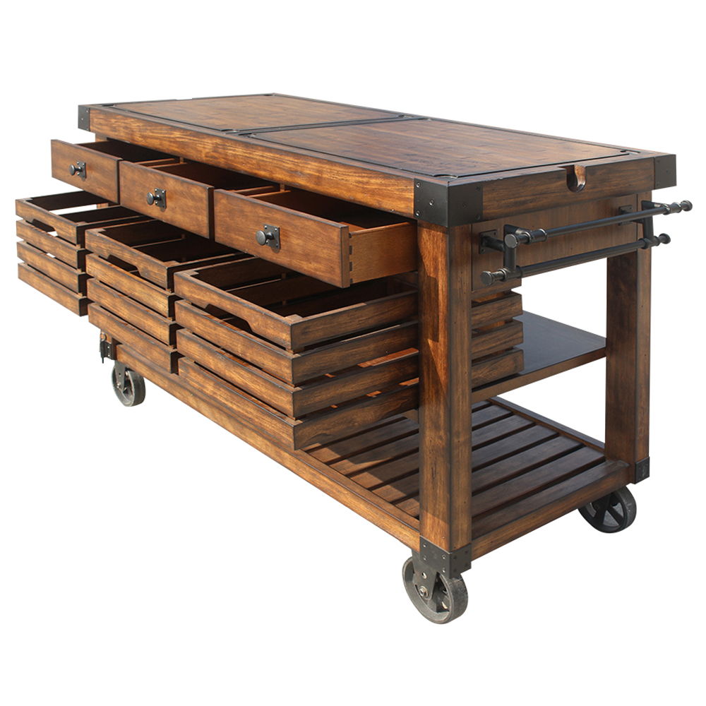 Kaif - Kitchen Cart - Distressed Chestnut - Urban Living Furniture (Los Angeles, CA)