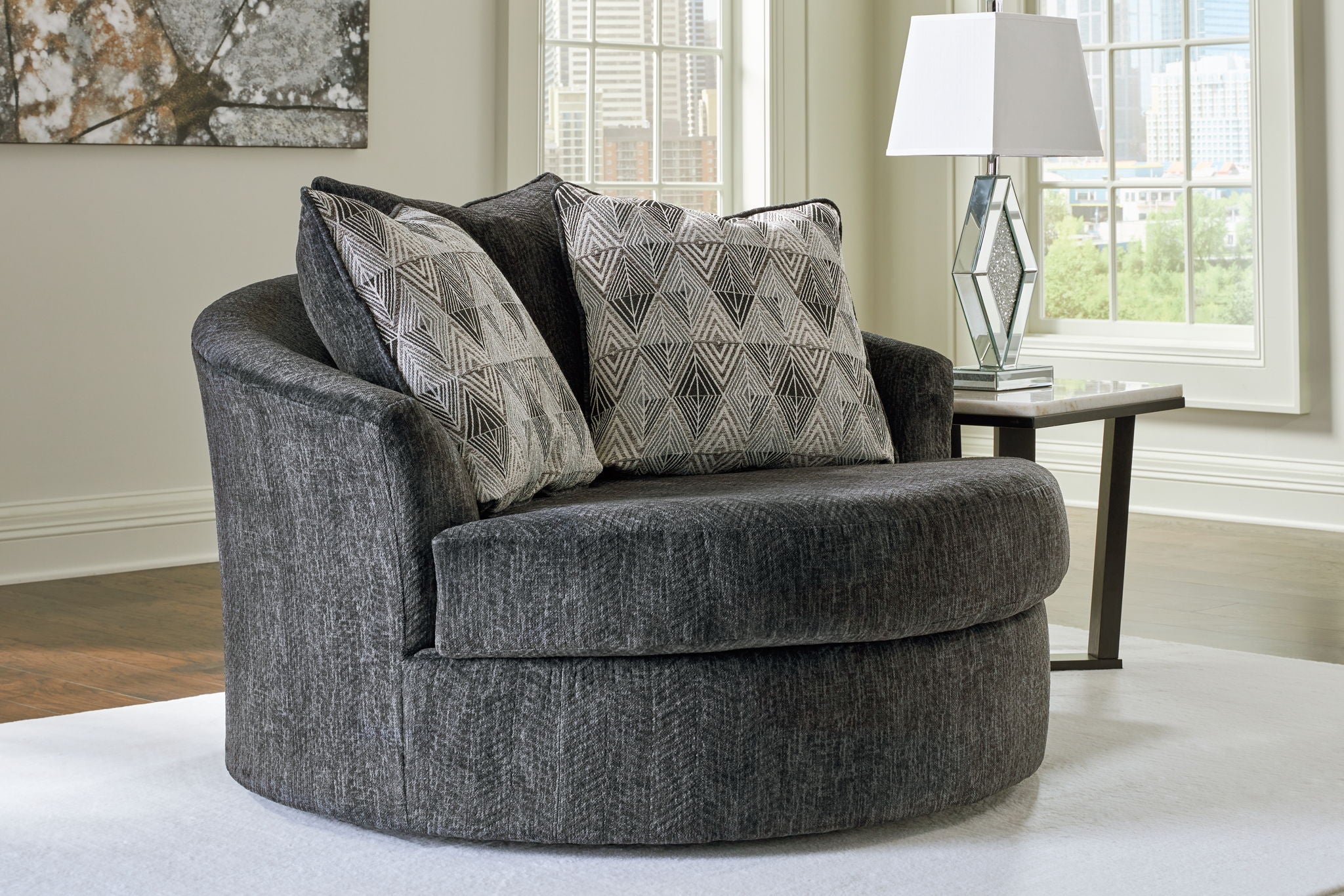 Biddeford - Shadow - Oversized Swivel Accent Chair - Urban Living Furniture (Los Angeles, CA)