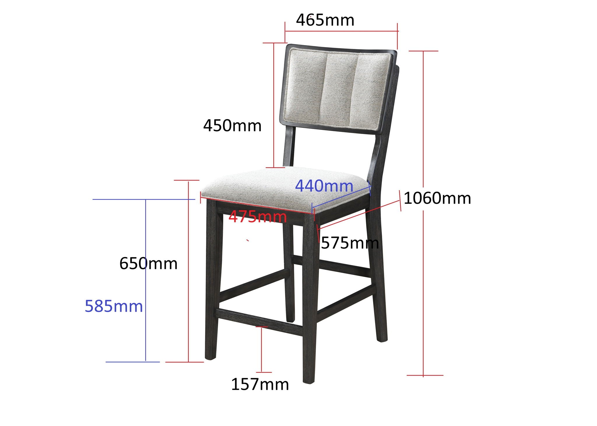 Cline - Counter Height Chair (Set of 2) - Charcoal / Gray - Urban Living Furniture (Los Angeles, CA)