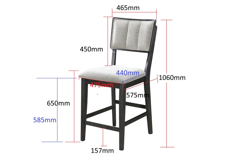 Cline - Counter Height Chair (Set of 2) - Charcoal / Gray