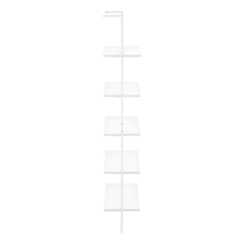 Etagere Bookcase Ladder 5 Tier For Office - White