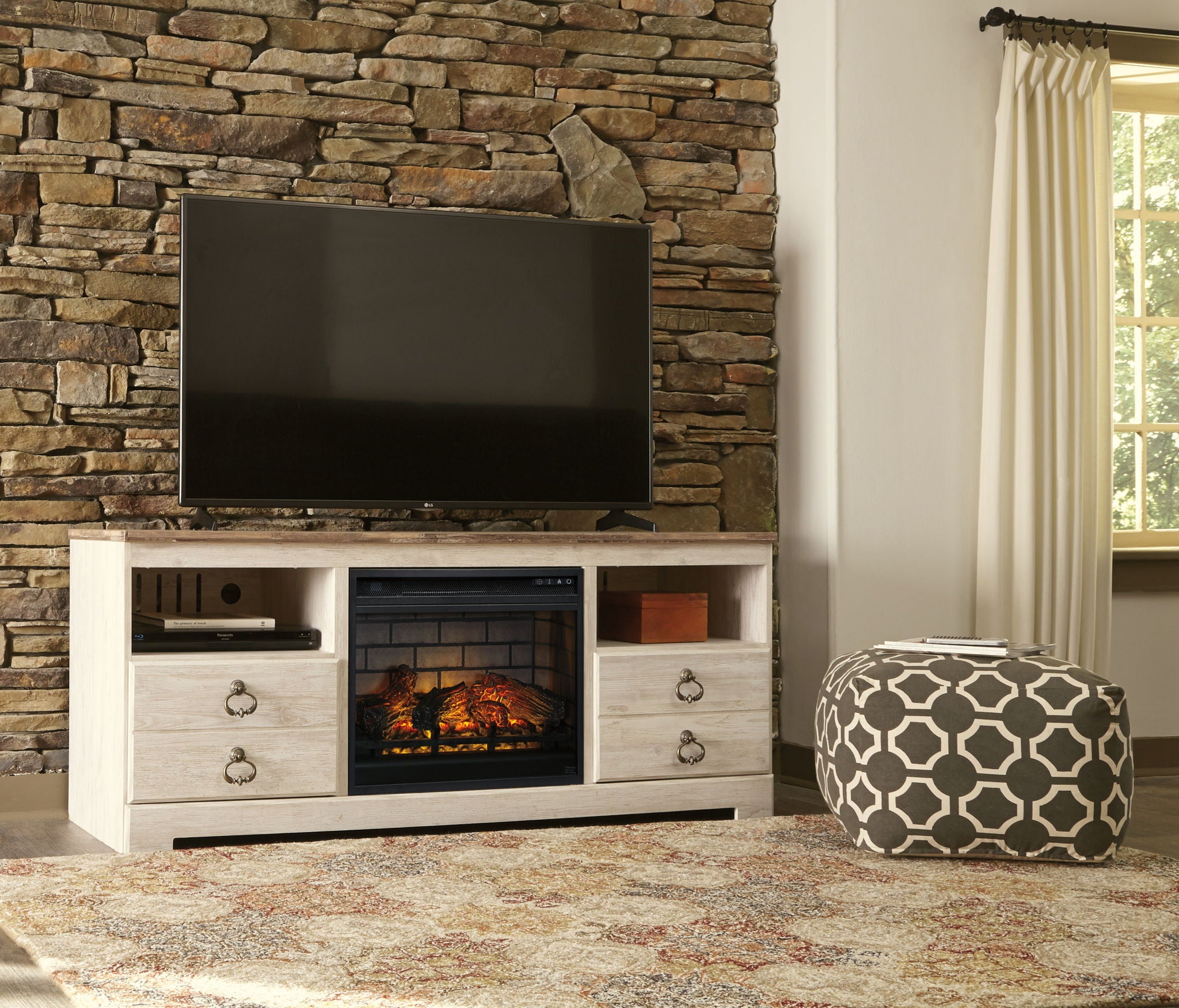 Willowton - TV Stand With Fireplace Option - Urban Living Furniture (Los Angeles, CA)