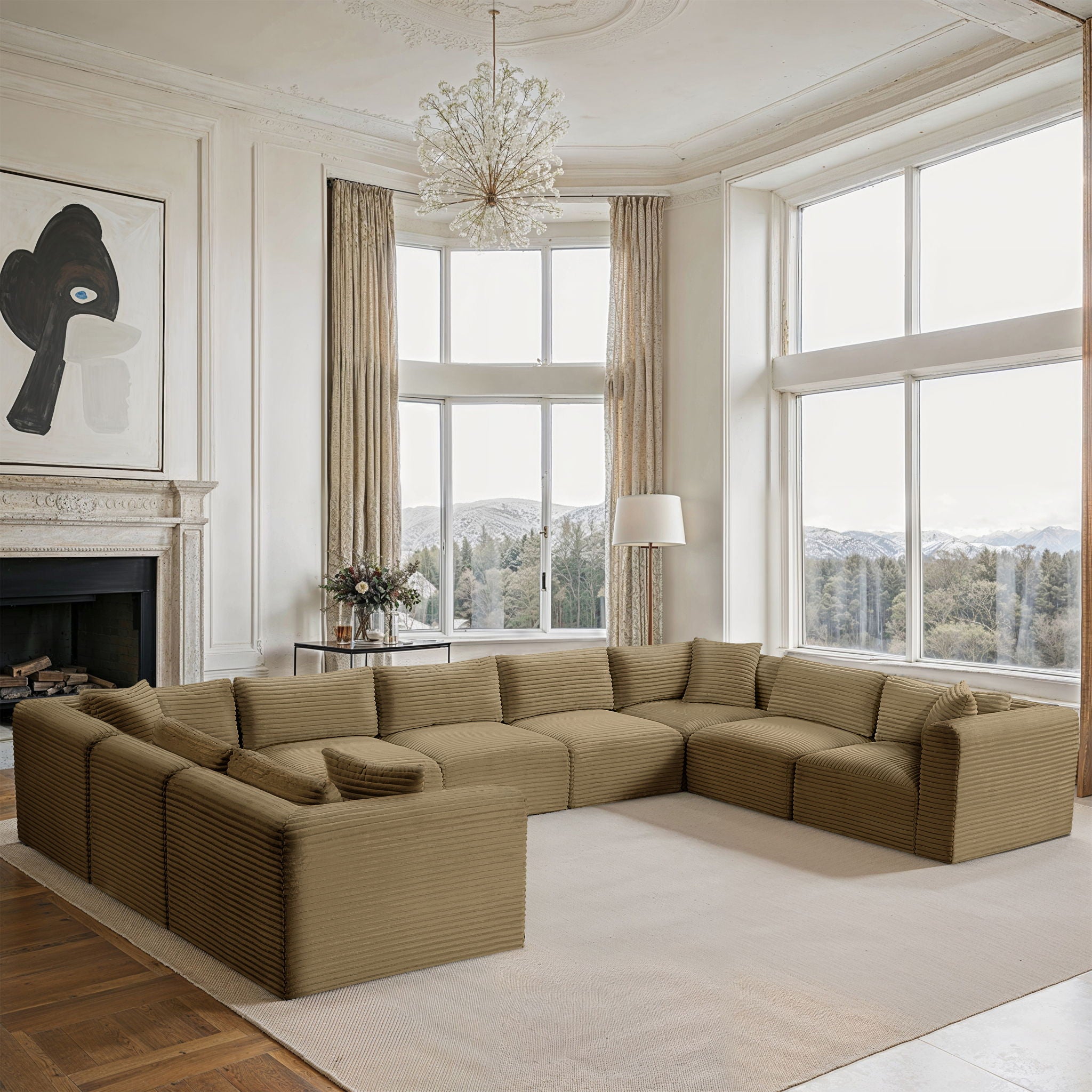 Shaggy - Fabric 9 Piece Modular U-Shaped Sectional - Urban Living Furniture (Los Angeles, CA)