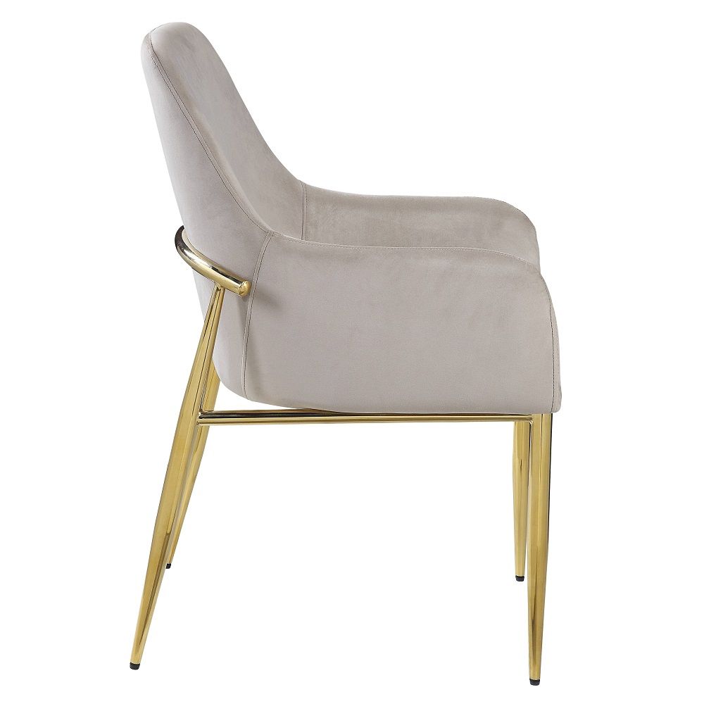 Barnard - Side Chair (Set of 2) - Gray Velvet & Mirrored Gold - Urban Living Furniture (Los Angeles, CA)