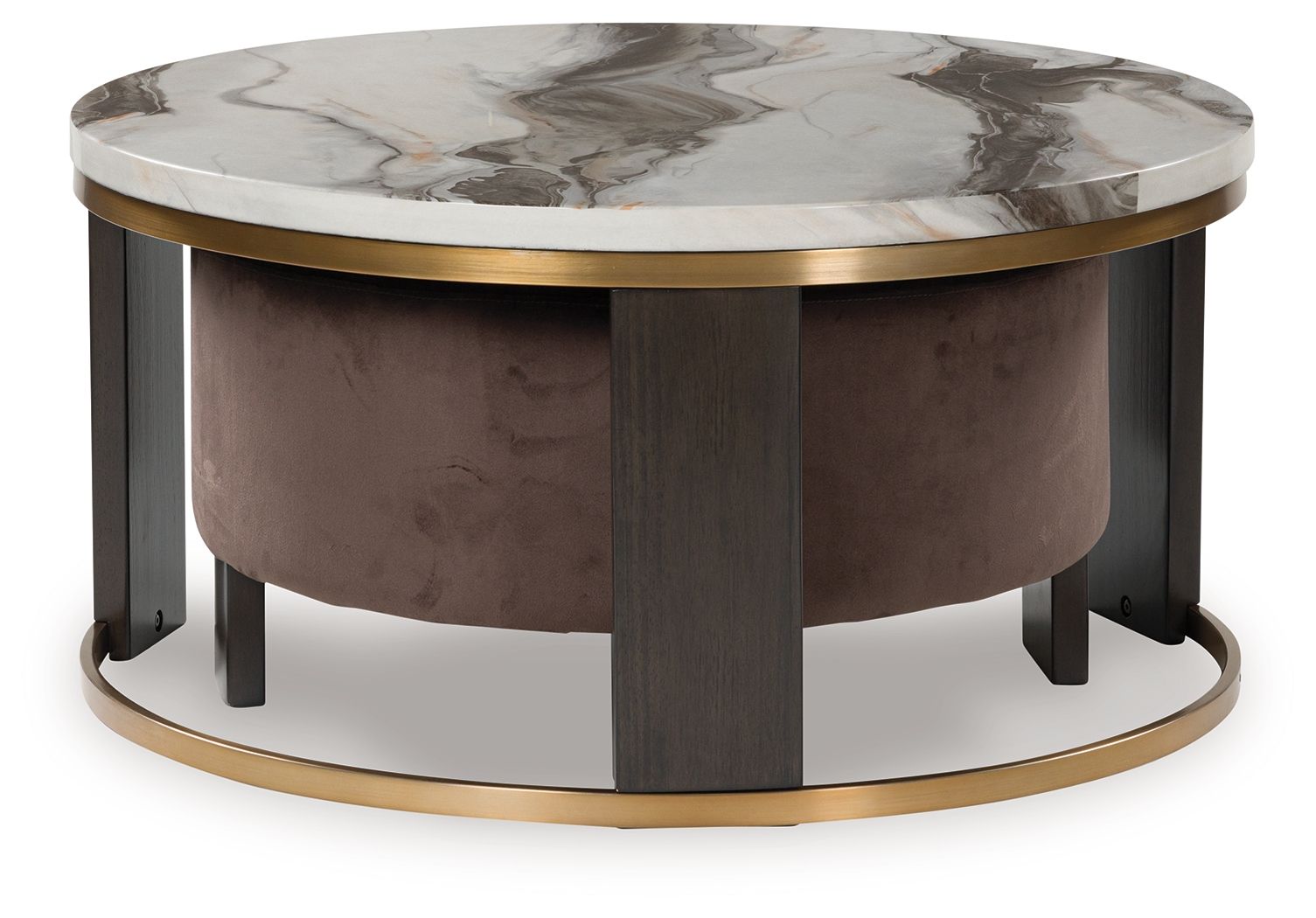Jazmore - Brown / Brass Finish - Nesting Cocktail Tables (Set of 2) - Urban Living Furniture (Los Angeles, CA)